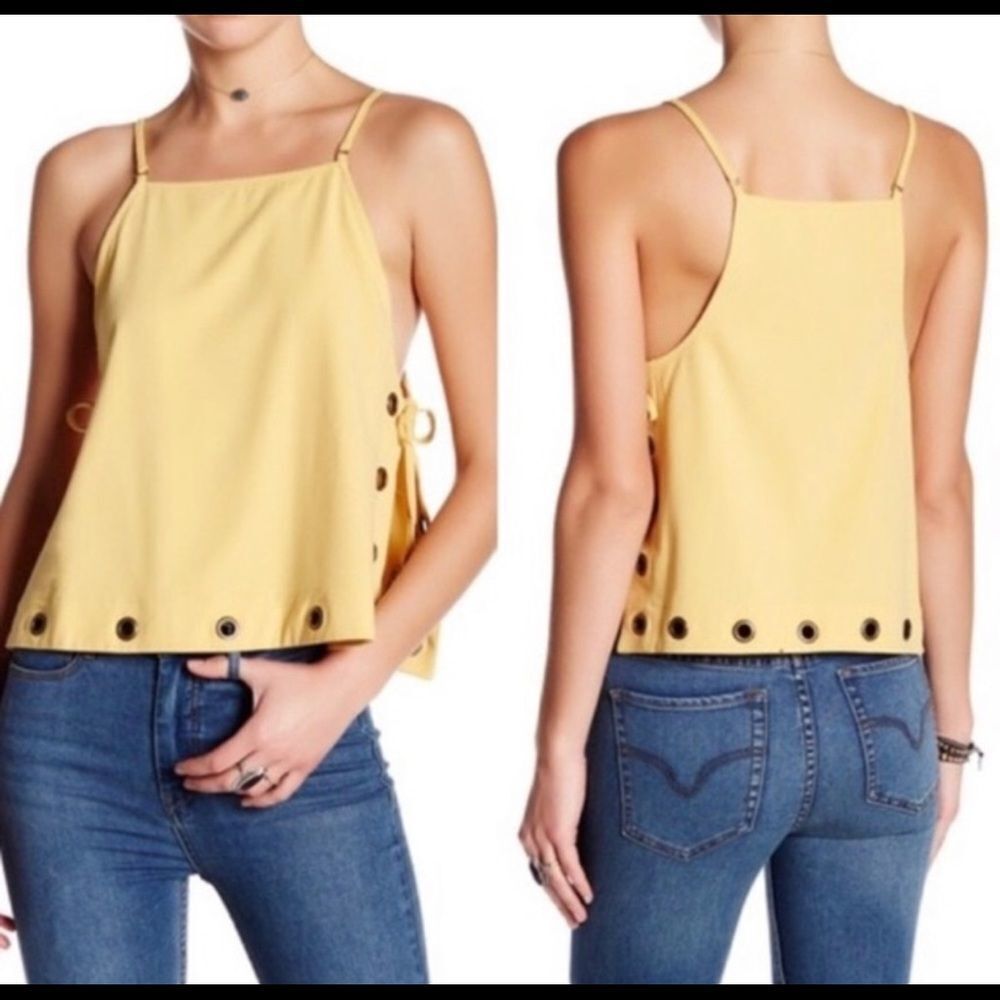 Free People City Fever Grommet Open Side Tank Top XS